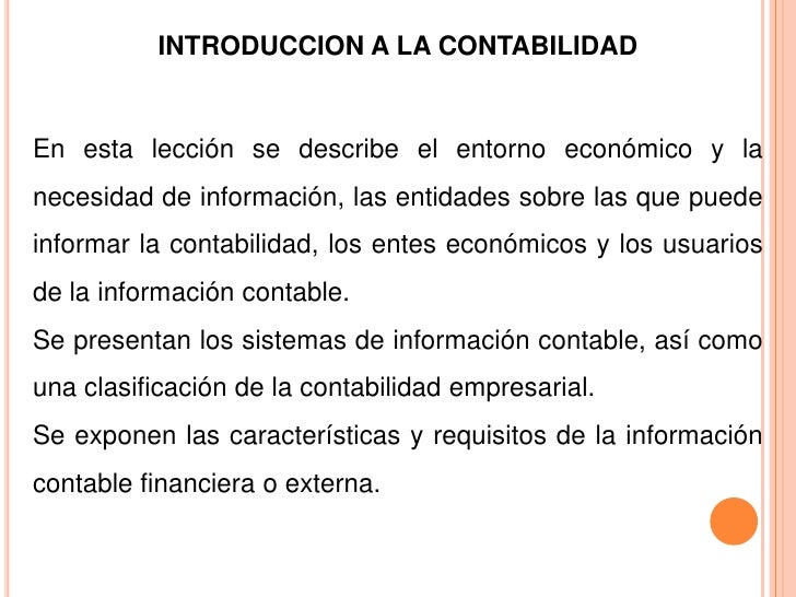 Introduccion a la contabilidad