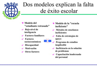 Dos modelos explican la falta  de éxito escolar 