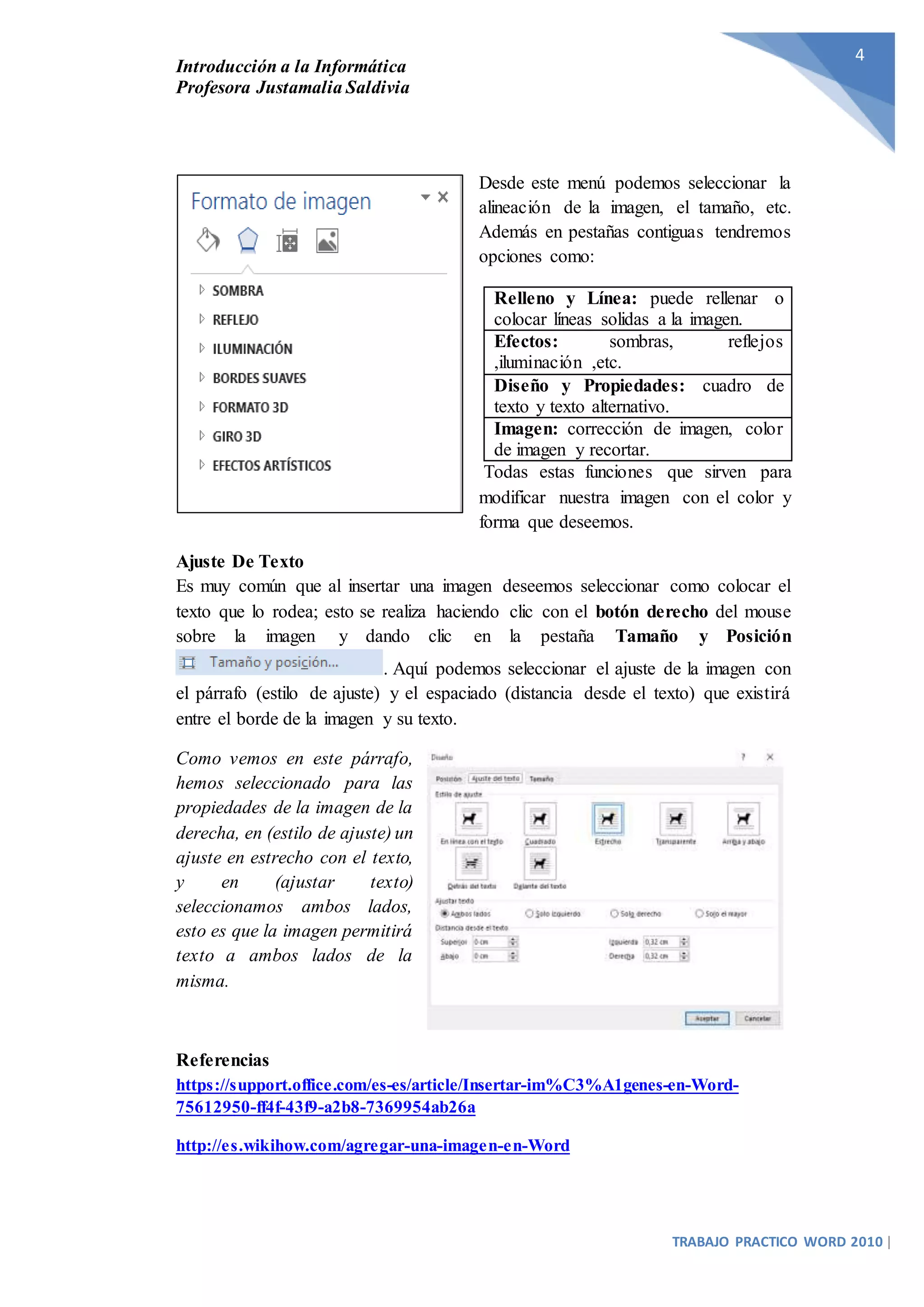 Introduccion a la informatica insertar una imagen a word | DOCX