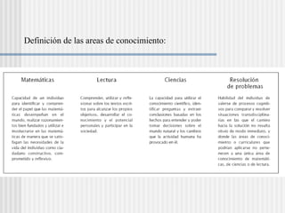 Definici ón de las areas de conocimiento: 