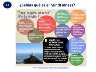 ¿Sabías qué es el MindFulness?
23
Fuente: https://pbs.twimg.com/media/CuCbvOpWYAARgd4.jpg
 