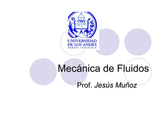 Mecánica de Fluidos
Prof. Jesús Muñoz
 