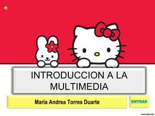 INTRODUCCION A LA
    MULTIMEDIA
María Andrea Torres Duarte   ENTRAR
 