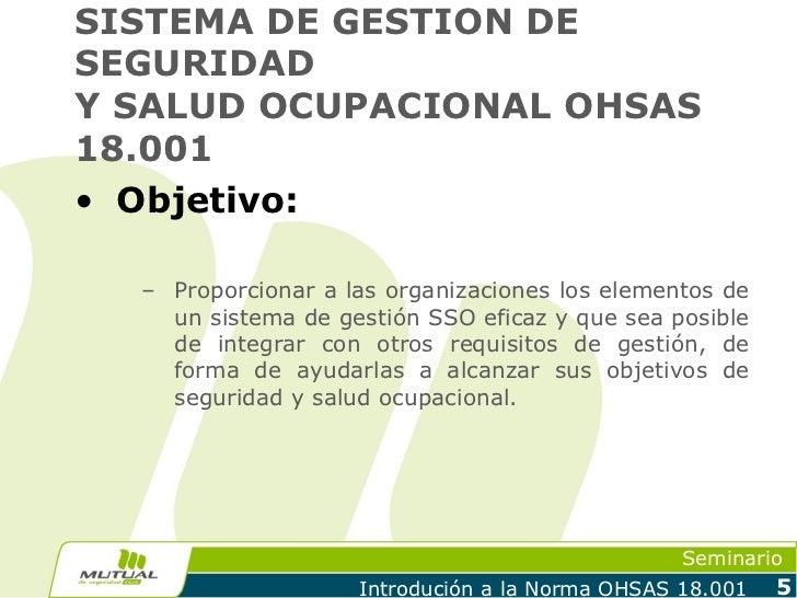 Introduccion a la norma ohsas 18001
