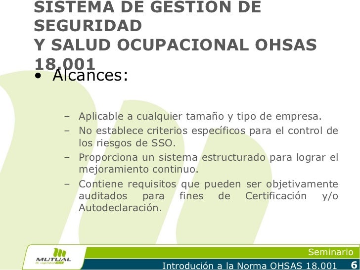 Introduccion a la norma ohsas 18001