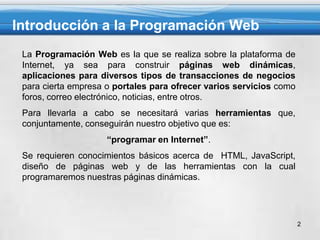 Introduccion a la programacion web | PPTX