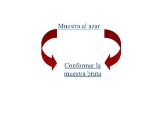 Conformar la
muestra bruta
Muestra al azar
 