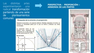 Las distintas artes
experimentaron una
radical transformación
partiendo de una serie
de planteamientos
comunes:
 