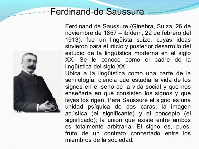 Ferdinand De Saussure Main Ideas Ferdinand De Saussure Main Ideas