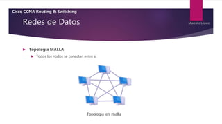 Redes de Datos
 Topología MALLA
 Todos los nodos se conectan entre si
Cisco CCNA Routing & Switching
Marcelo López
 