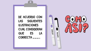 DE ACUERDO CON
LAS SIGUIENTES
ILUSTRACIONES
CUAL CONSIDERAN
QUE ES LA
CORRECTA ………..
 
