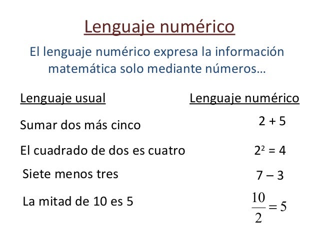 Resultado de imagen para lenguaje numerico