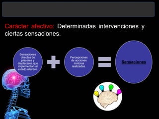 Carácter afectivo: Determinadas intervenciones y
ciertas sensaciones.
 