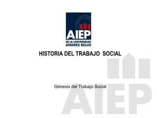 HISTORIA DEL TRABAJO  SOCIAL <ul><li>Génesis del Trabajo Social </li></ul>
