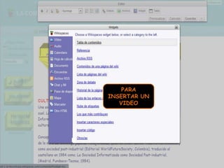 PARA INSERTAR UN VIDEO