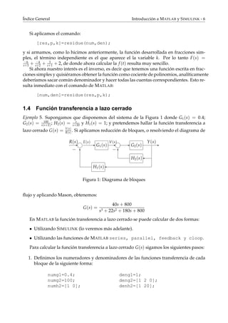 Introducci´on a matlab y simulink para el control | PDF