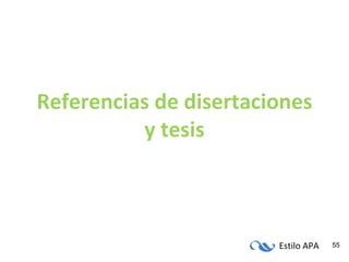 Referencias de disertaciones y tesis 