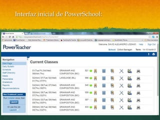 Interfaz inicial de PowerSchool:
 