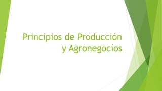 Principios de Producción
y Agronegocios
 