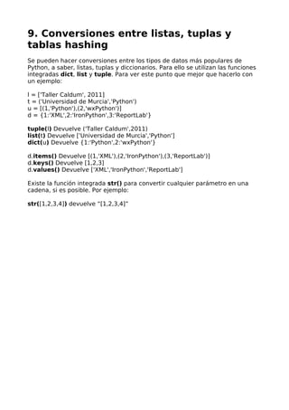 Tabla Hash Python Introducción a python | PDF