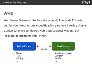 Whsgi Server Python Introduccion a Python para la web | PDF