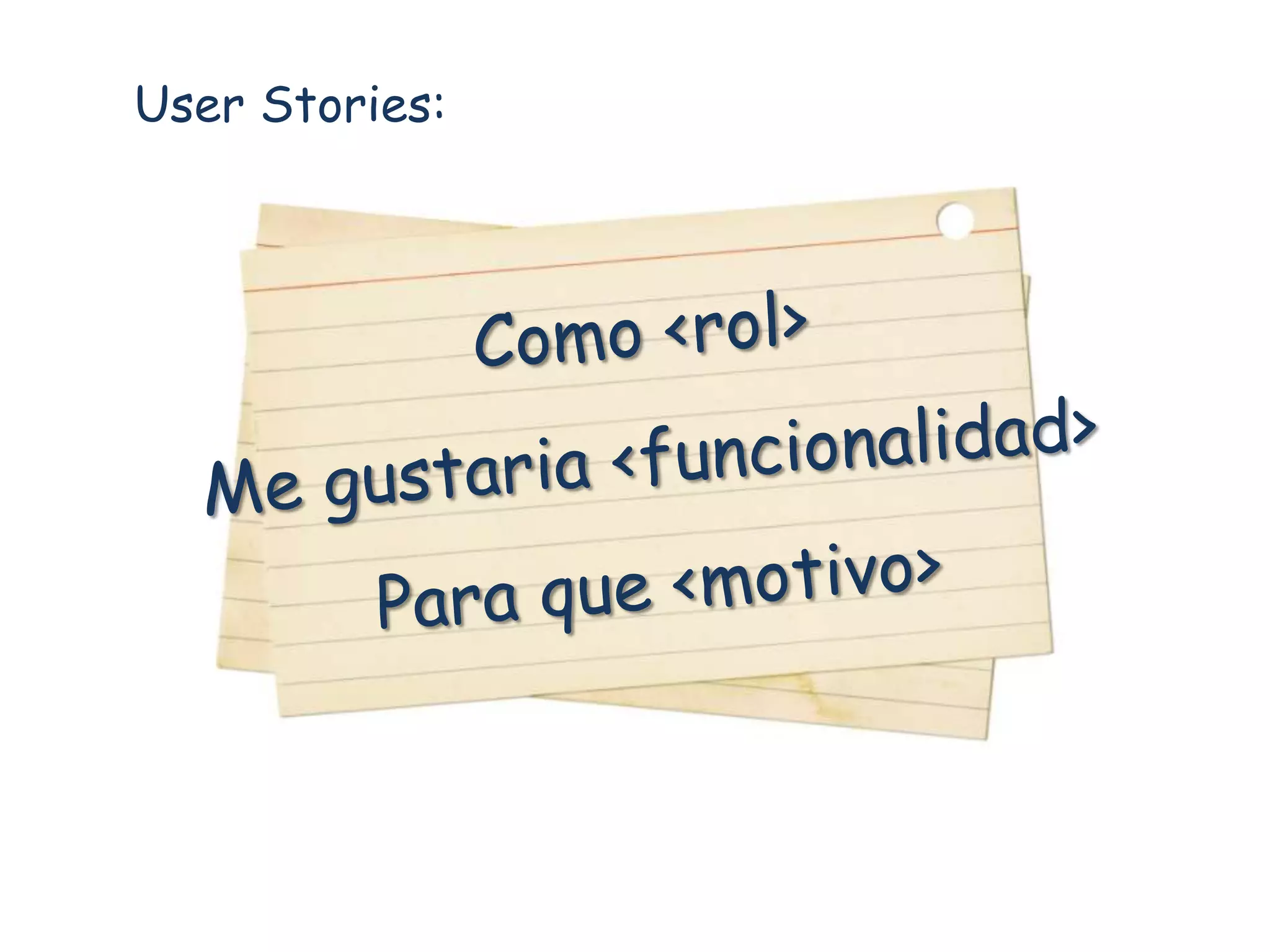 User Stories:
 