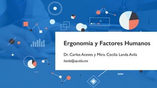 Ergonomía y Factores Humanos
Dr. Carlos Aceves y Mtra. Cecilia Landa Avila
ilanda@up.edu.mx
 