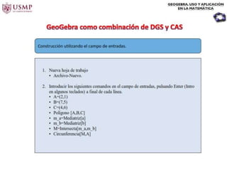 Introduccion del geo gebra en geometria