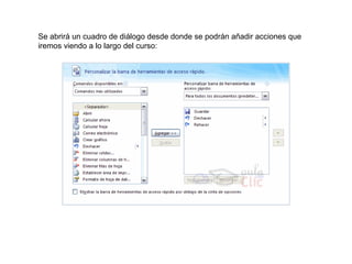 Se abrirá un cuadro de diálogo desde donde se podrán añadir acciones que iremos viendo a lo largo del curso: 