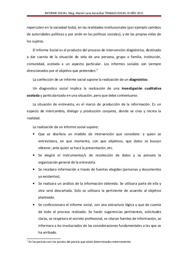 Trabajo Social Ejemplo De Informe Social De Una Familia ...