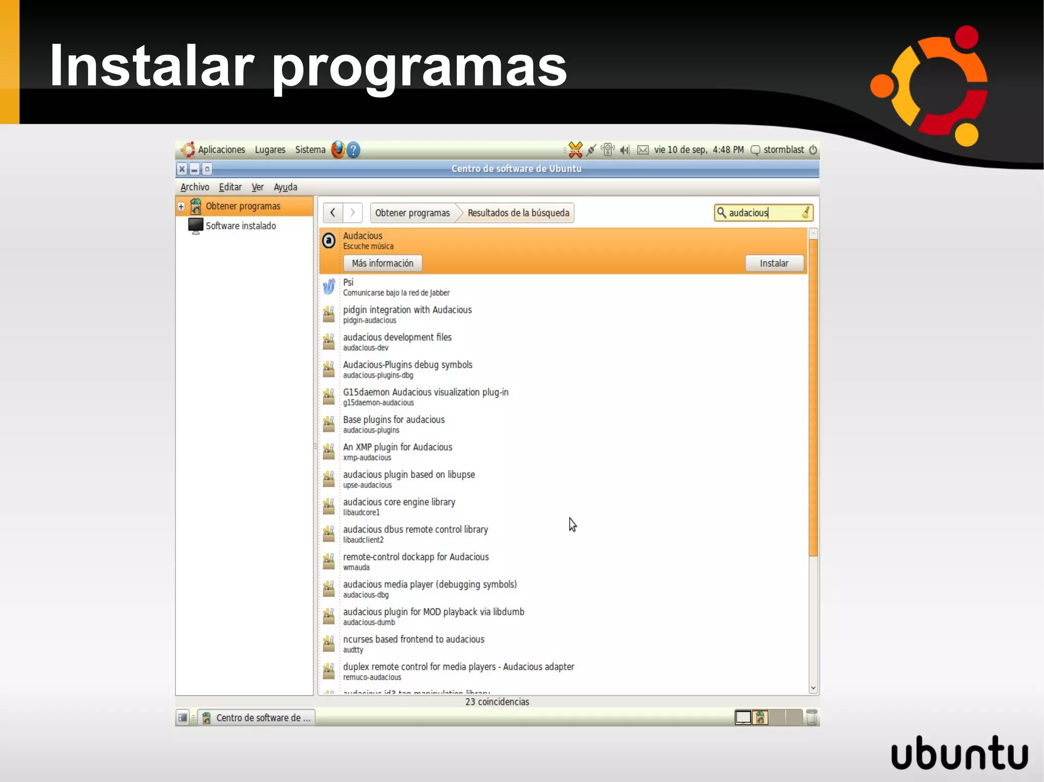 Instalar programas
 