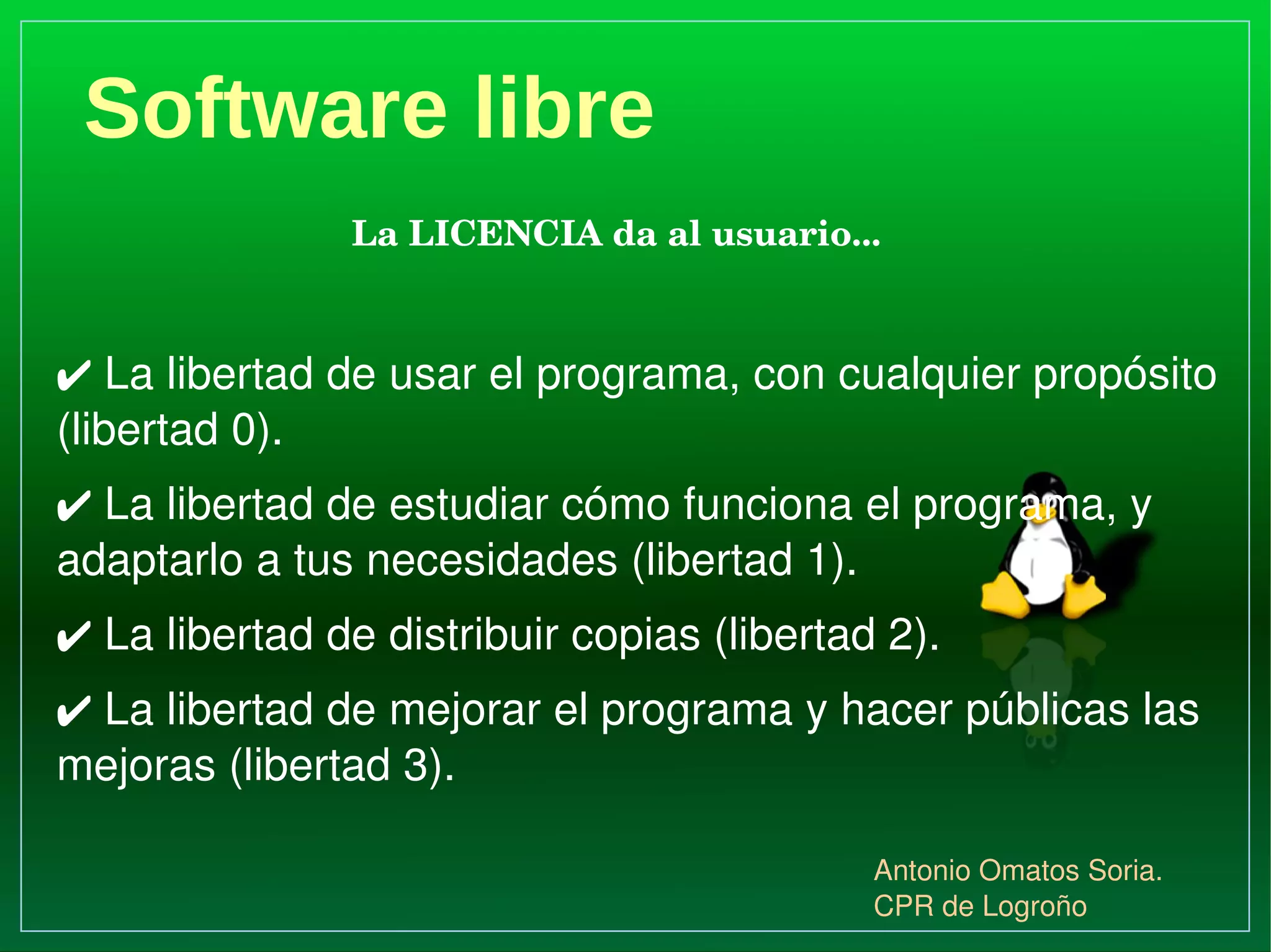 Origen de GNU-Linux El proyecto GNU (GNU's not Unix) por Richard Stallman (1983). 