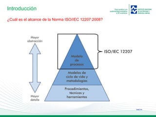 ineel.mx
Introducción
¿Cuál es el alcance de la Norma ISO/IEC 12207:2008?
 
