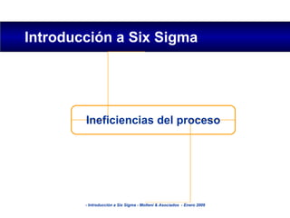 Introducción a Six Sigma Ineficiencias del proceso 