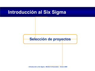 Introducción al Six Sigma Selección de proyectos 