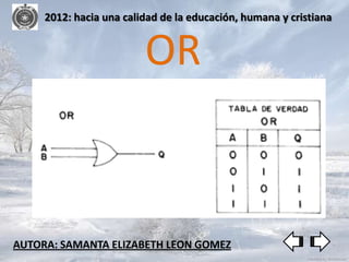 2012: hacia una calidad de la educación, humana y cristiana


                         OR


AUTORA: SAMANTA ELIZABETH LEON GOMEZ
 