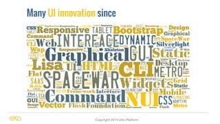 Many UI innovation since 
Copyright 2014 eXo Platform 
 