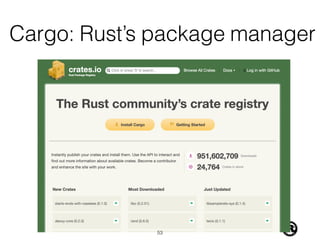 Cargo: Rust’s package manager
!53
 