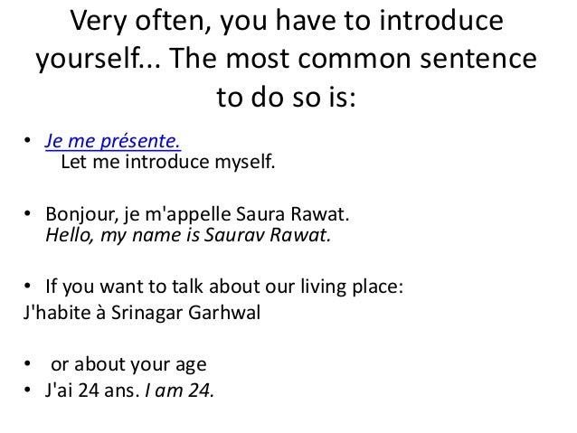 How to write an introduction of oneself