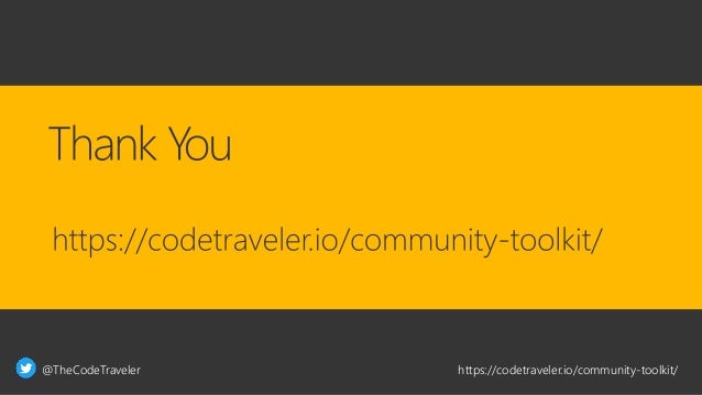 @TheCodeTraveler https://codetraveler.io/community-toolkit/
 