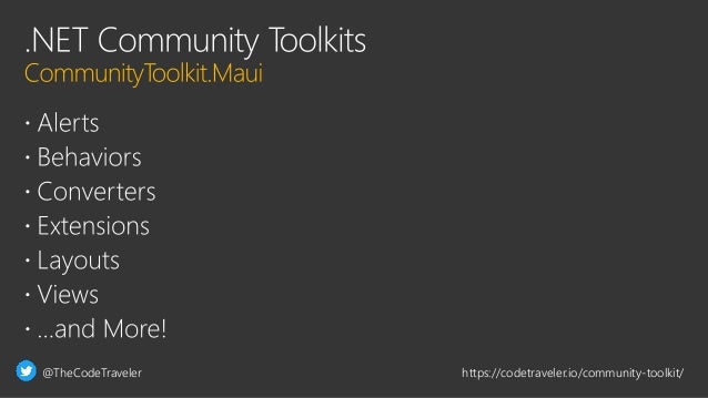 @TheCodeTraveler https://codetraveler.io/community-toolkit/
 