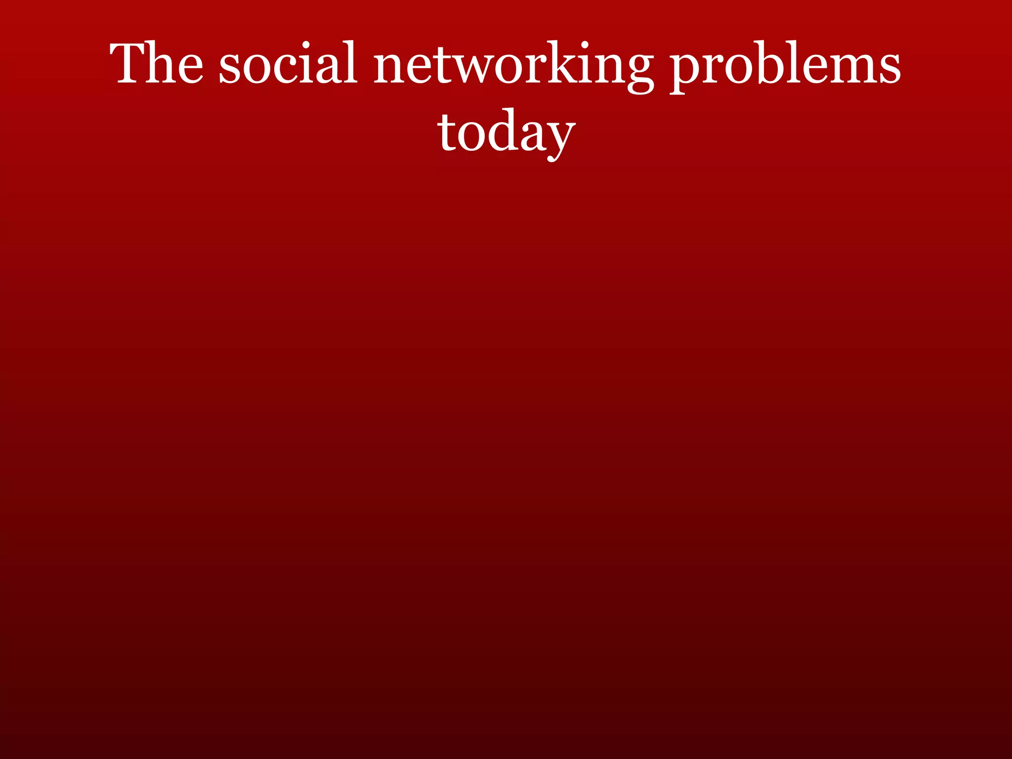The social networking problems today 
