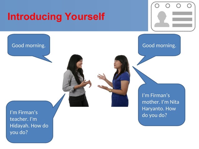 introducing-each-other and introductions | PPT