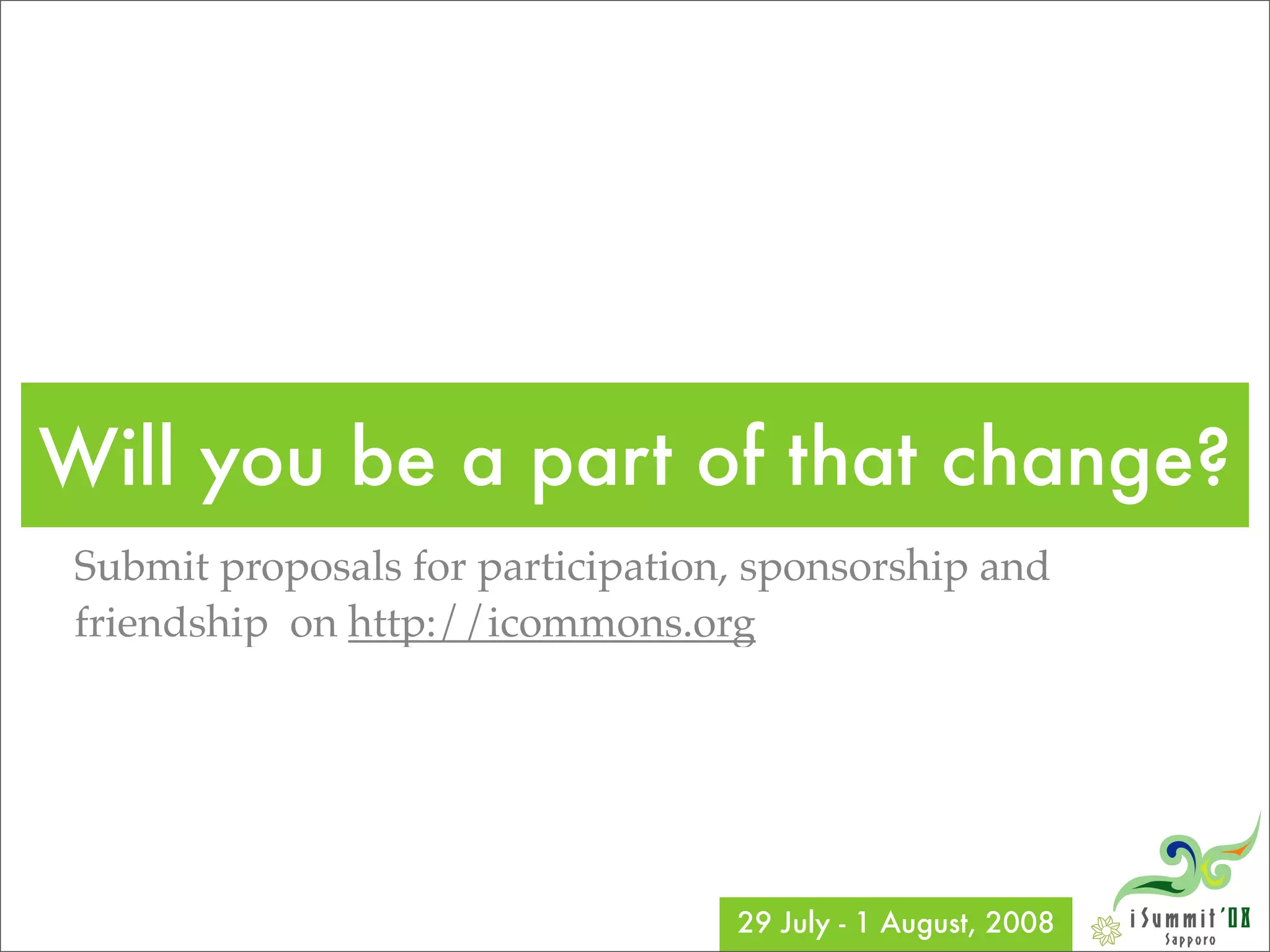 Introducing iCommons Summit 08: Version 2.0