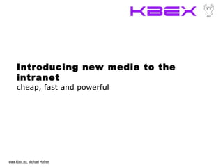 Introducing new media to the intranet cheap, fast and powerful 