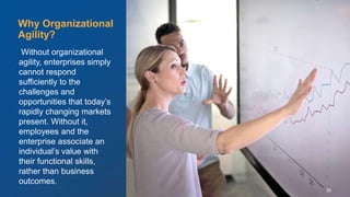 © Scaled Agile. Inc.
Without organizational
agility, enterprises simply
cannot respond
sufficiently to the
challenges and
opportunities that today’s
rapidly changing markets
present. Without it,
employees and the
enterprise associate an
individual’s value with
their functional skills,
rather than business
outcomes.
Why Organizational
Agility?
35
 