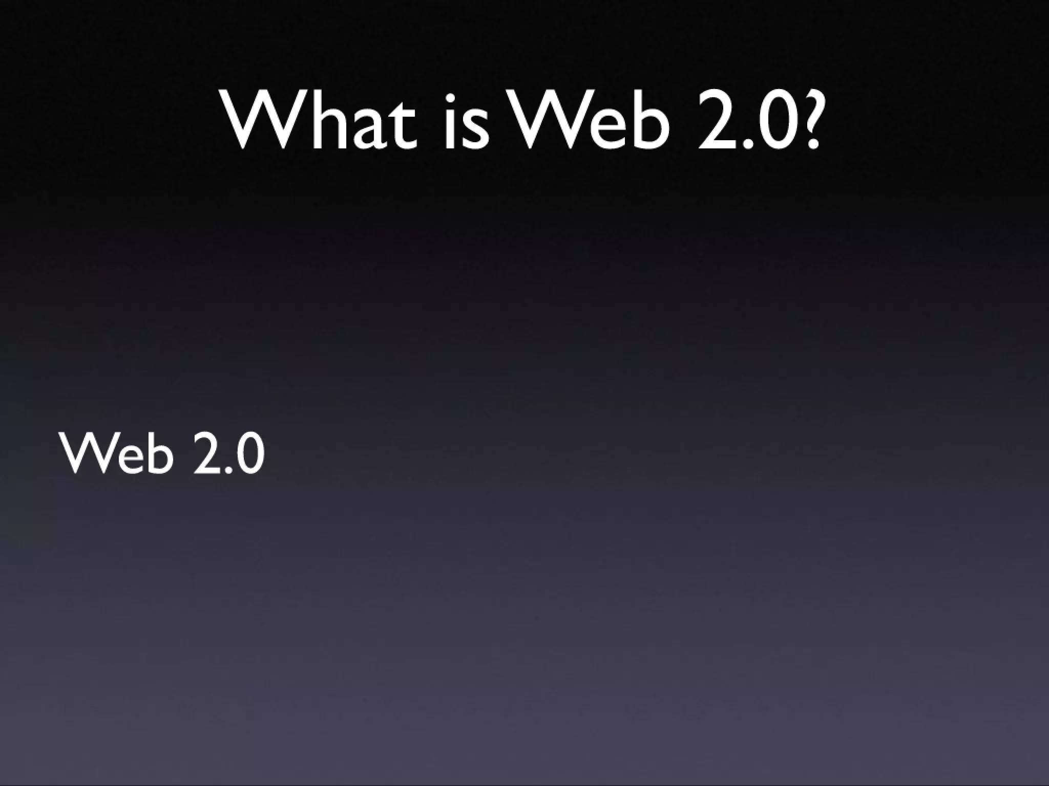 Introducing Web 2.0 concepts
