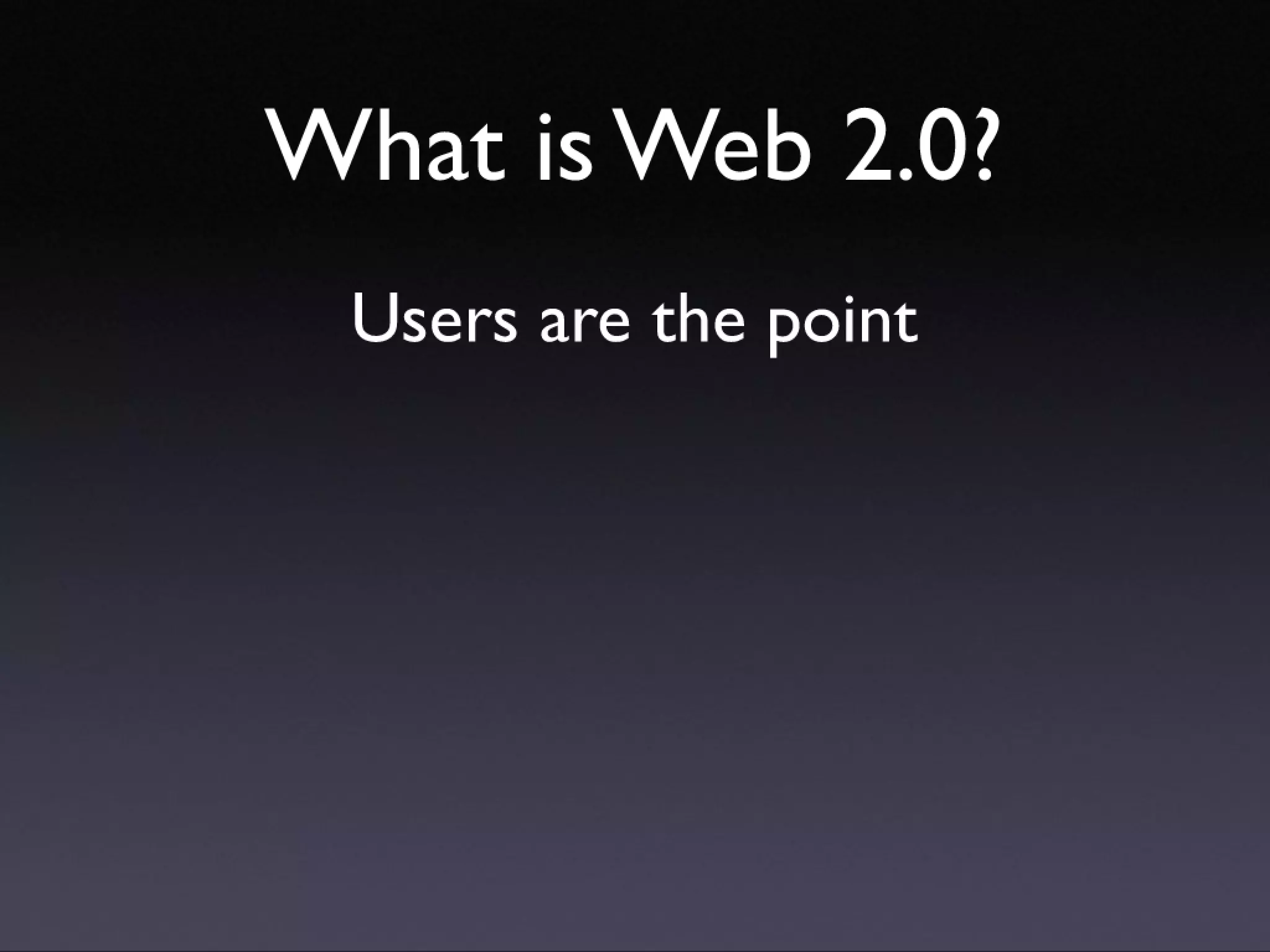 Introducing Web 2.0 concepts