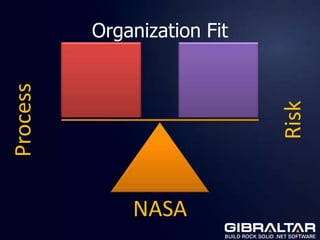 Process   Organization Fit




                             Risk
              NASA
 