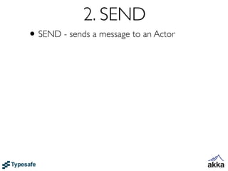 2. SEND
• SEND - sends a message to an Actor
 